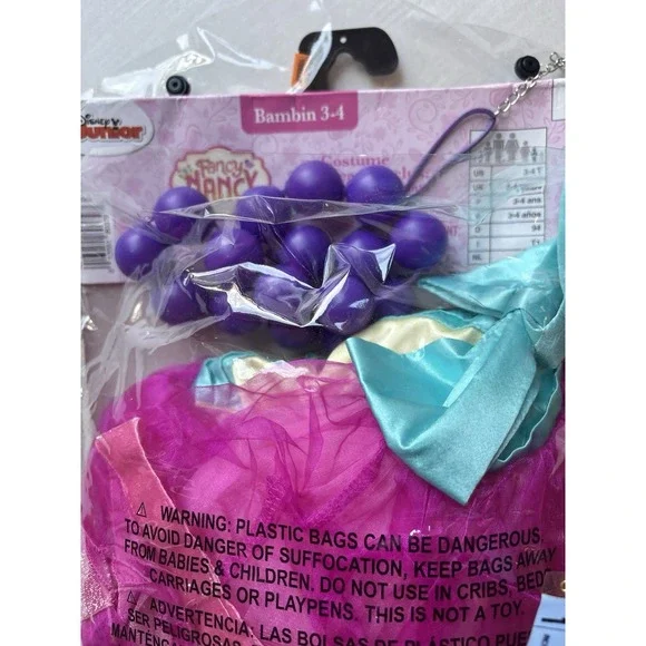 Disney Junior Fancy Nancy 3-piece costume set Sz 3t/4t Dress Pants Necklace - Picture 6 of 12